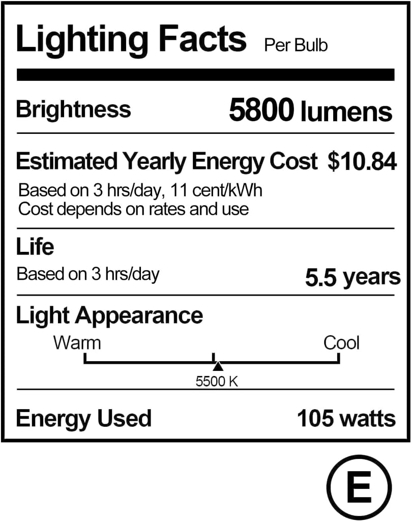 Full Spectrum Light Bulb, 105W CFL Light Bulbs for Photography 2Pack