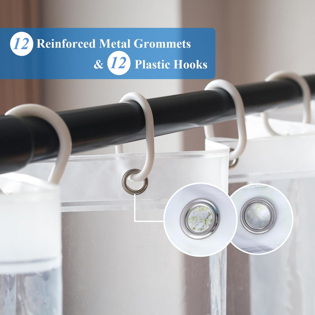 54x74 Inch Stall Shower Curtain Liner, Heavy Duty Clear PEVA Plastic Bath Shower Curtain Liner with 3 Bottom Magnets