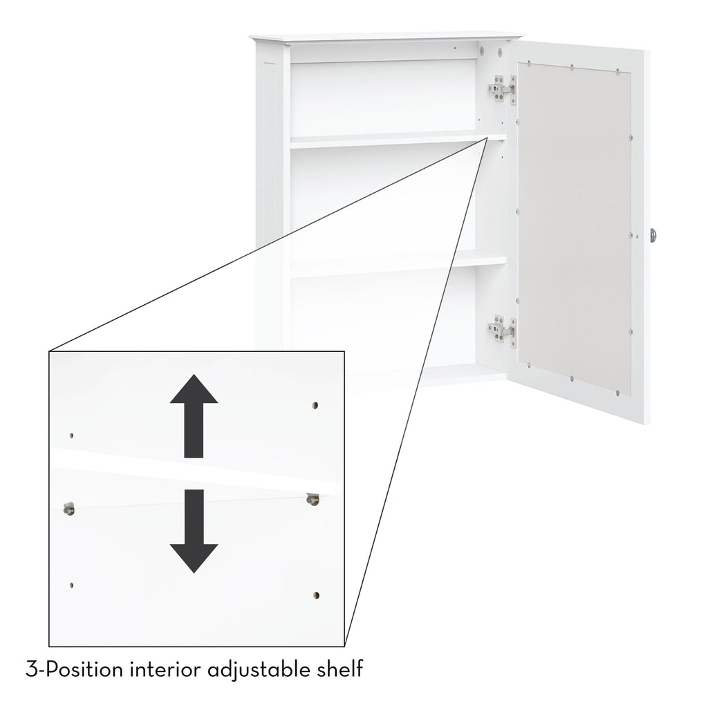 Ashland Bathroom Wall Mount Medicine Cabinet with Mirror, White