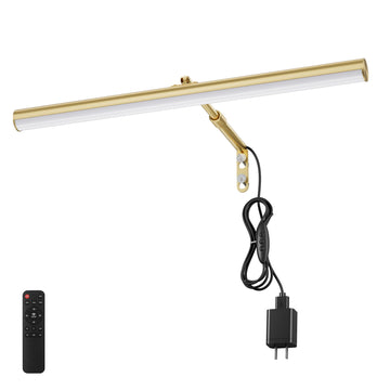 16" Plug in LED Picture Light, 5W Gold Remote Control Art Light