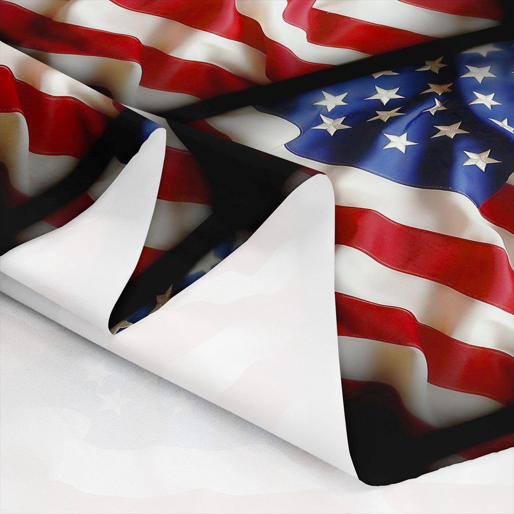 American Flag Fabric by The Yard, Geometric Stripe Indoor Fabric