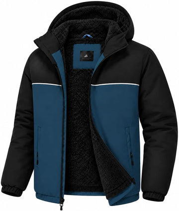 Boys Girls Fleece Waterproof Jackets Sherpa Lined Hoodies Zip Up