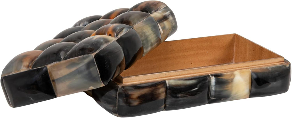 Decorative Horn Bubble Storage Box, Black and Brown