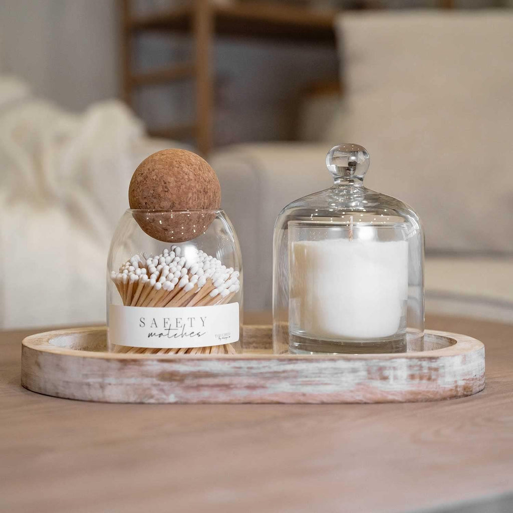 Decorative White Safety Wooden Match Holder | Cute Glass Bottle Jar for Lighting Candles | Premium Long 3" Bulk Long - Set of 135