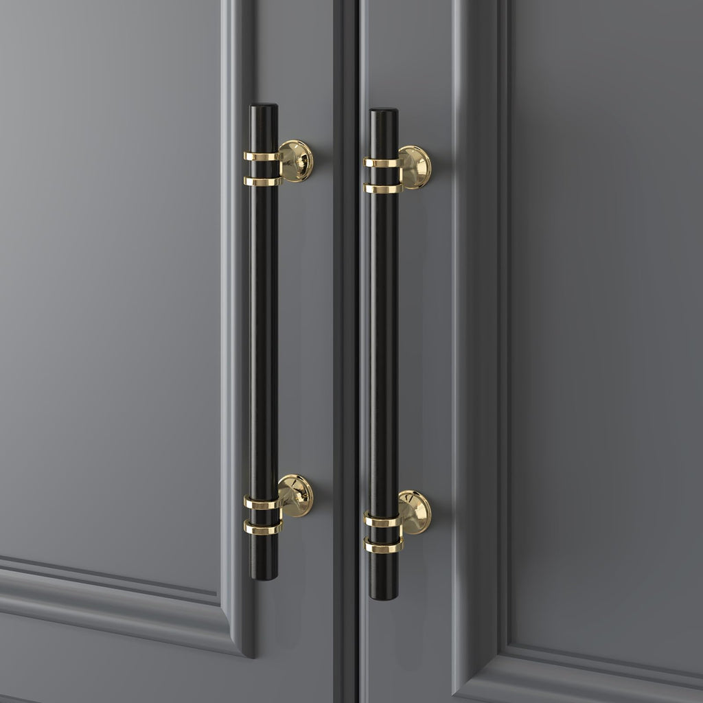 20 Pack 6-1/4 Inch Black and Gold Cabinet Handles