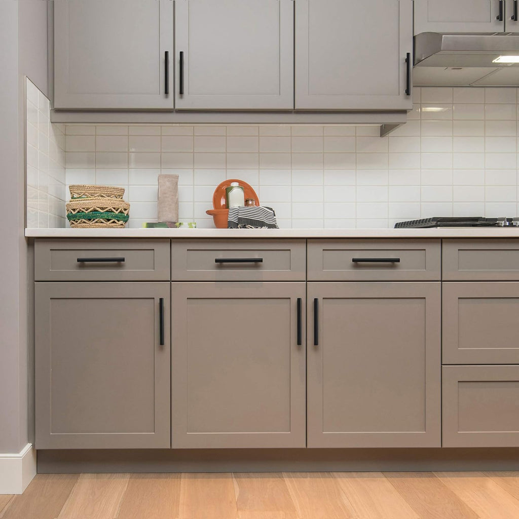 4 Pack 6 inch Cabinet Pulls Matte Black Stainless Steel Kitchen Cupboard Handles Cabinet Handles 3.75” Hole Center