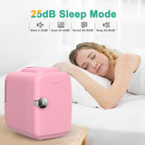 Mini Fridge, 4 Liter/6 Can Portable Cooler and Warmer Personal Refrigerator for Skin Care, Cosmetics, Beverage