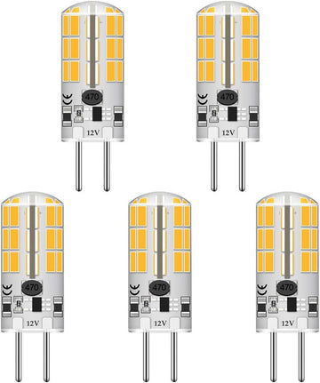 G6.35 Bi-pin Base LED Bulb 4Watt AC DC 12V Silica Gel Crystal Warm White 2700k-3000K Landscape Lighting,JC