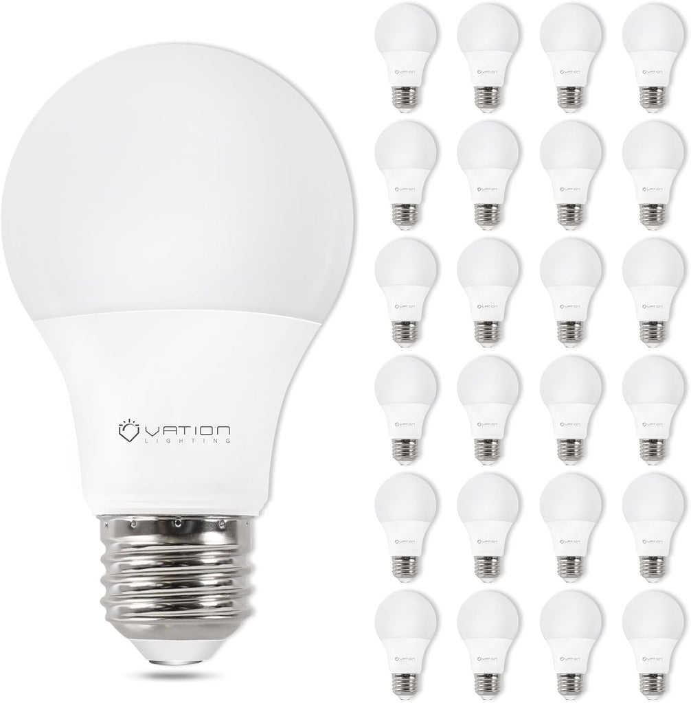 24 Pack A19 LED Light Bulb Daylight 5000K LED Bulbs, 60 Watt Equivalent, Efficient 8.5 Watt, 800 Lumens, E26 Medium