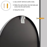 Black Round Mirror, Round Mirror 24 inch, Black Circle Mirrors Matte Metal Frame, Wall Mounted Mirrors , Wall, Entryway.