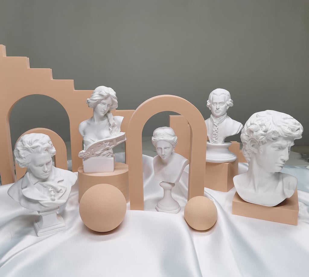 David Statue Greek Bust, Head Bust Statue Decor, Coffee Table Decor White, Greek Mythology Decor /Living Room/Office 5.9"