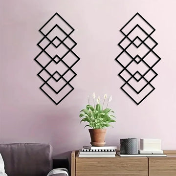 Metal Wall Decor Art, Modern Abstract Sculpture - Set of 2