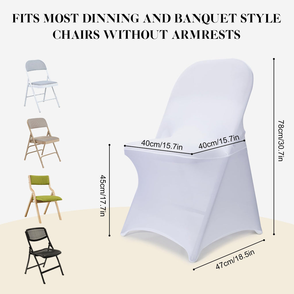 Spandex Chair Covers Protector for Wedding/Banquet, White 30PCS