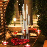 10Pcs Acrylic Candelabra Centerpiece,10 Arm Floor CandelabrasShade Pillar Taper Candlestick for Tables Dinner Party
