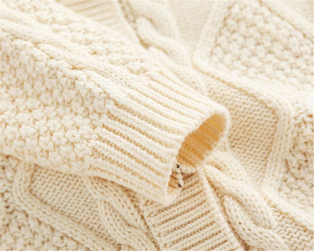 Infant Baby Boys Cable Knit Sweater Romper Long Sleeve Little Outfits White Beige Baby One Piece Clothing