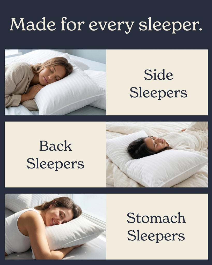 Bed Pillows Standard/Queen Size Set of 2 | Original Soft Down Alternative Pillow for Sleeping, Soft Support for Back