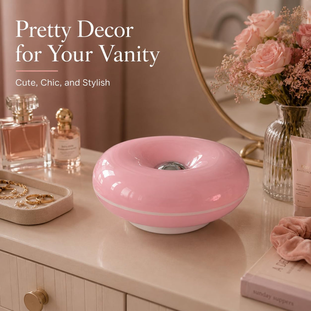 Pink Donut Lamp,Rechargeable,Pink Ambient Light,Bedroom Decor Gift