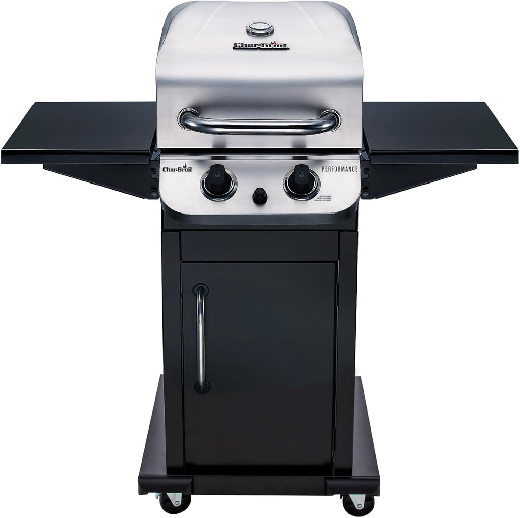 2-Burner Cabinet Propane Gas Grill, Stainless Steel BBQ Grill for Outdoor Patio Cooking