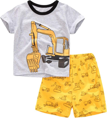 Boys Pajamas 100% Cotton Toddler 2 Piece Short Sleeve Pjs Kids Summer Sleepwear Clothes Set