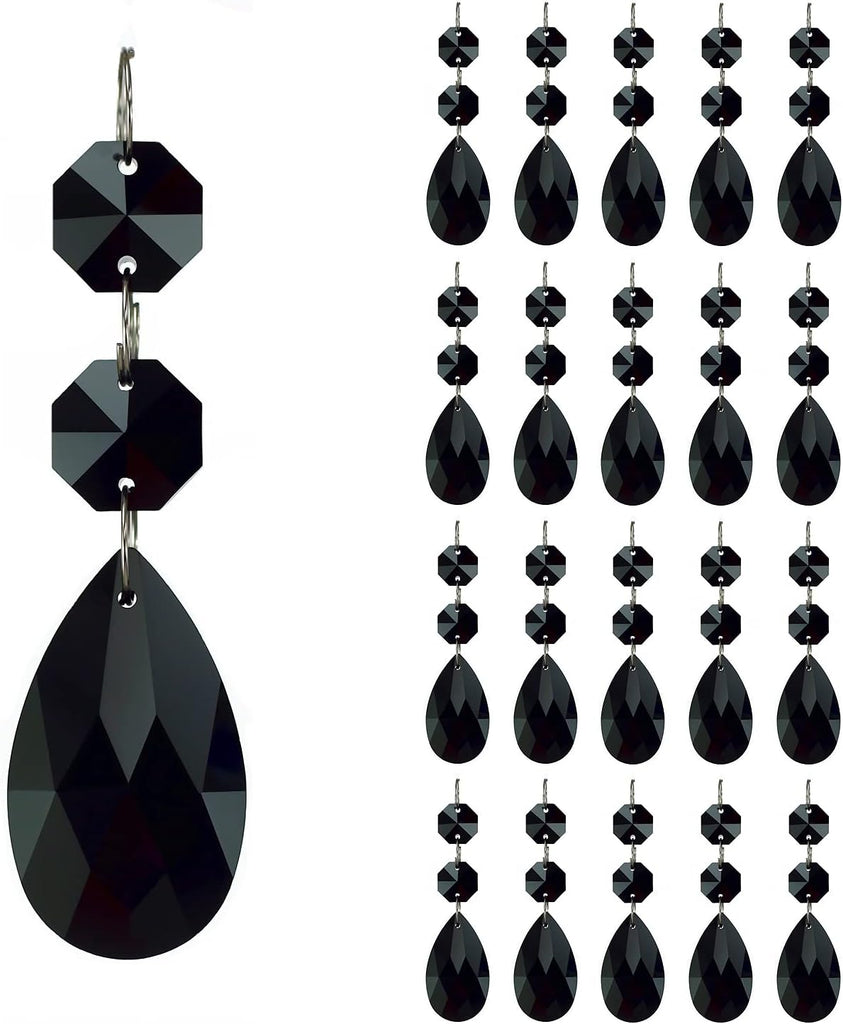 20pcs Teardrop Chandelier Crystal Prism 38mm Replacement Beads - Hanging Crystals Glass Parts for Chandelier