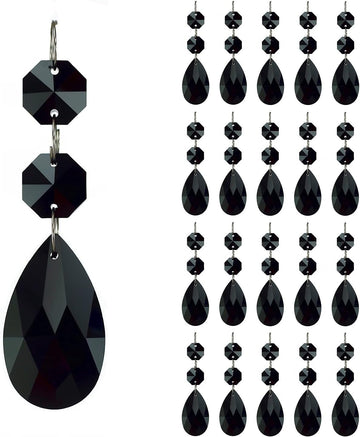 20pcs Teardrop Chandelier Crystal Prism 38mm Replacement Beads - Hanging Crystals Glass Parts for Chandelier