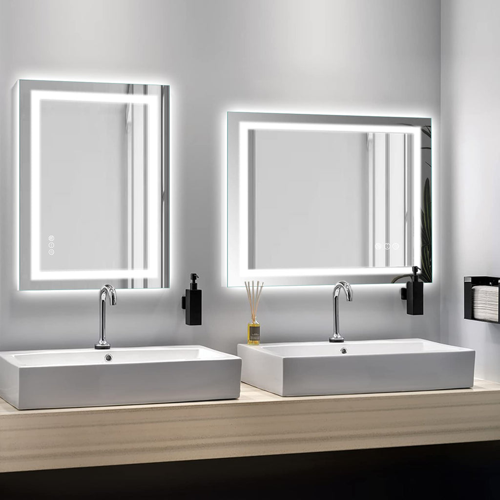 24"X32" LED Bathroom Mirror with Lights, Front Lit and Backlight