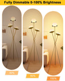 Tripod Floor Lamp Dimmable Globe Floor Lamps with 3 LED Bulbs Included