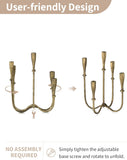 Iron Taper Candle Holders: Gold Tall Candelabra for Candlestick - Antique Brass Candle Stick Holder 5 Arm