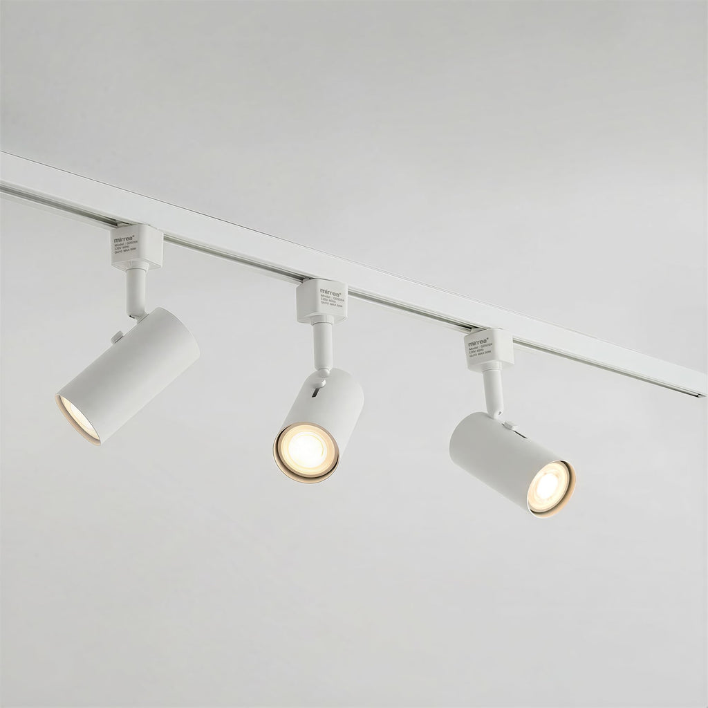 H Type Track Lighting Head to GU10 Base Adapter Light Direction Adjustable Pack of 3 (White)