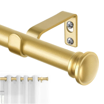 Curtain Rods for Windows, 32 to 58 Inch, Gold, Single Drapery Rod