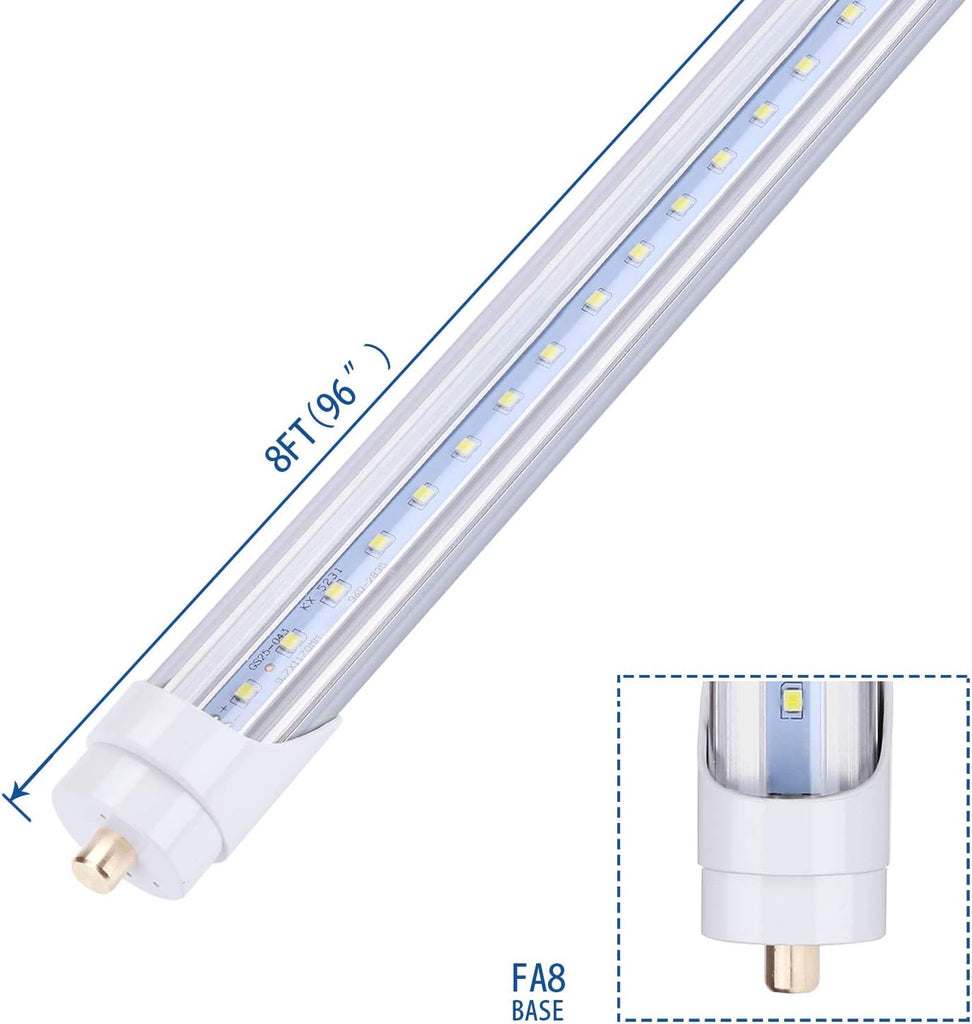 8 Foot Led Light Bulb 45W Single Pin FA8 Base,(Replace100W Equivalent) Dual-Ended Power Cold White 6000K, 5400LM