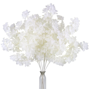 Artificial Faux Cherry Blossom Branches Decor, 35 Inch for Tall Floor Vase Used as Wedding Home Decoration, Fake