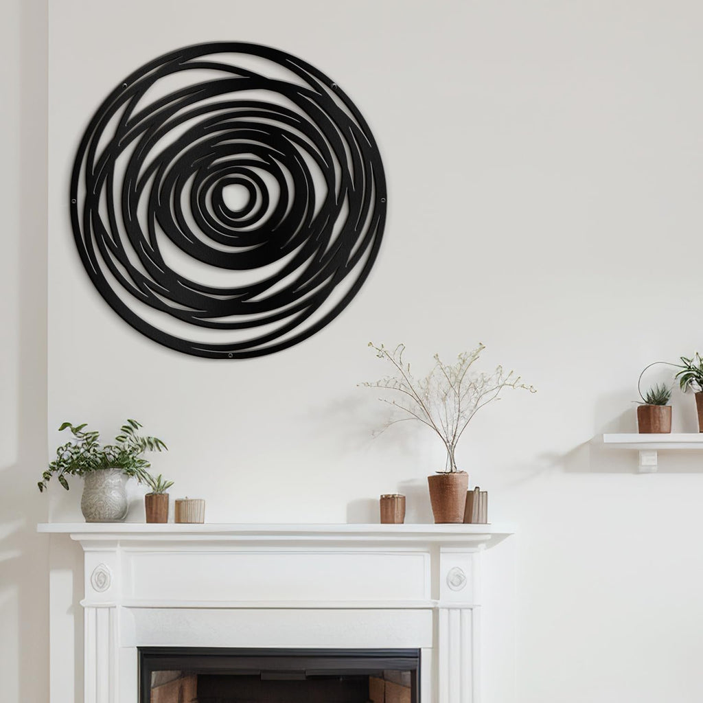 Metal Wall Art Decor Abstract Geometric Circles Minimalist Modern Abstract Wall Sculpture Hangings Home Decoration