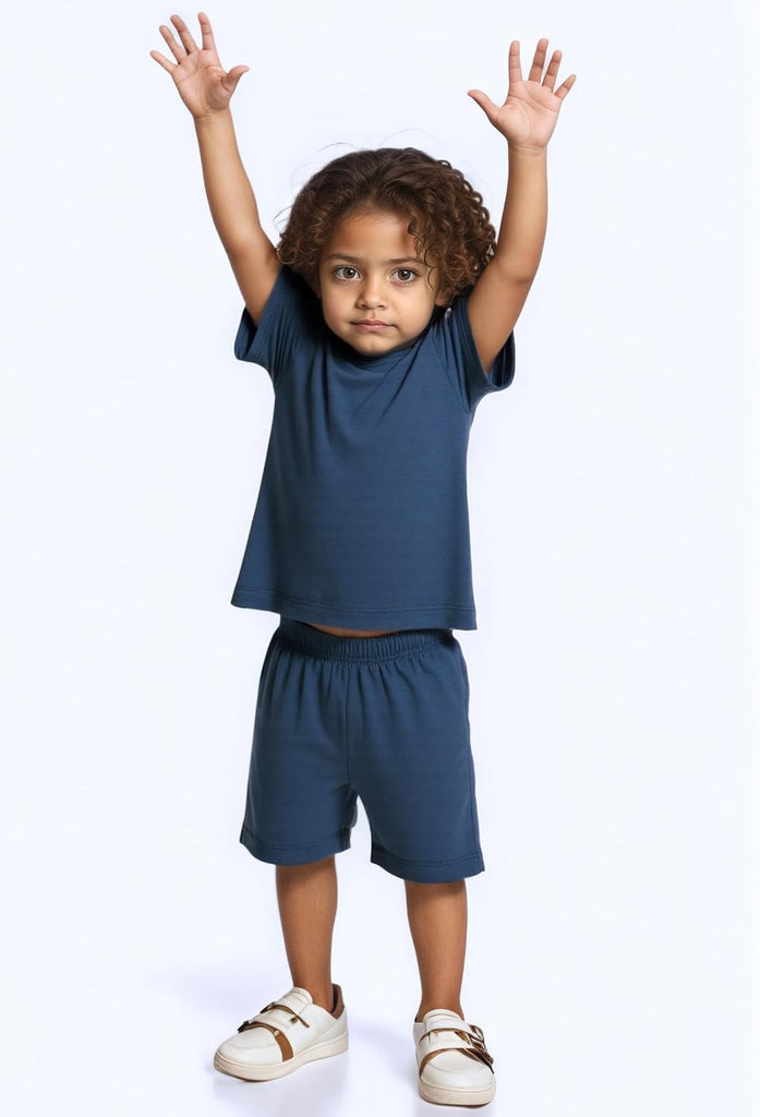 Unisex Toddler Short Summer Pajamas Set Rayon of Bamboo