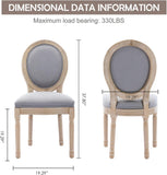 French Farmhouse Dining Chairs Set of 2, Upholstered Tufted Fabric Chairs with Solid Wood Frame, Mid-Century Style Dining Chairs for Dining Room or Kitchen