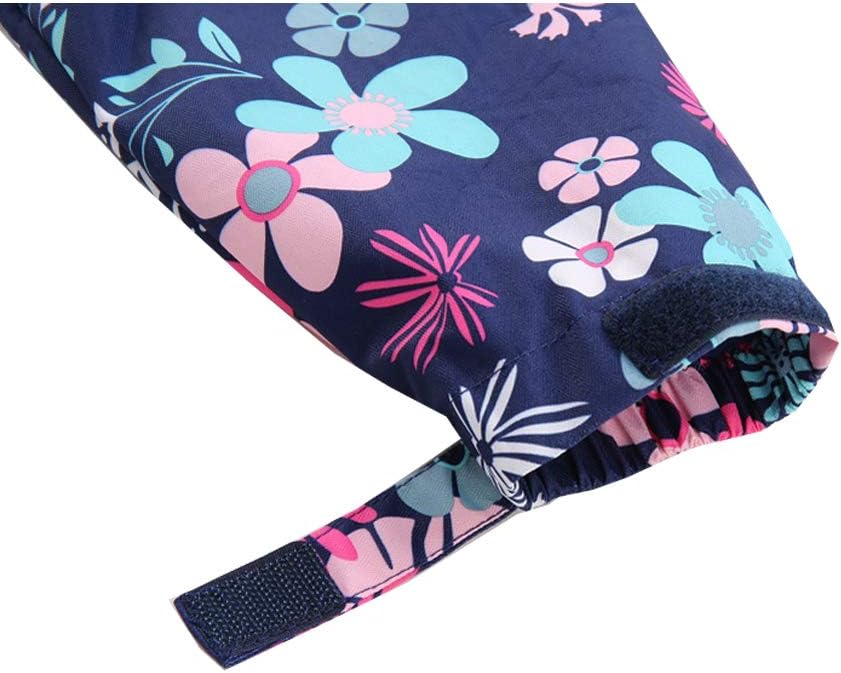 Girls Outdoor Floral Fleece Lined Light Windproof Jacket with Hood