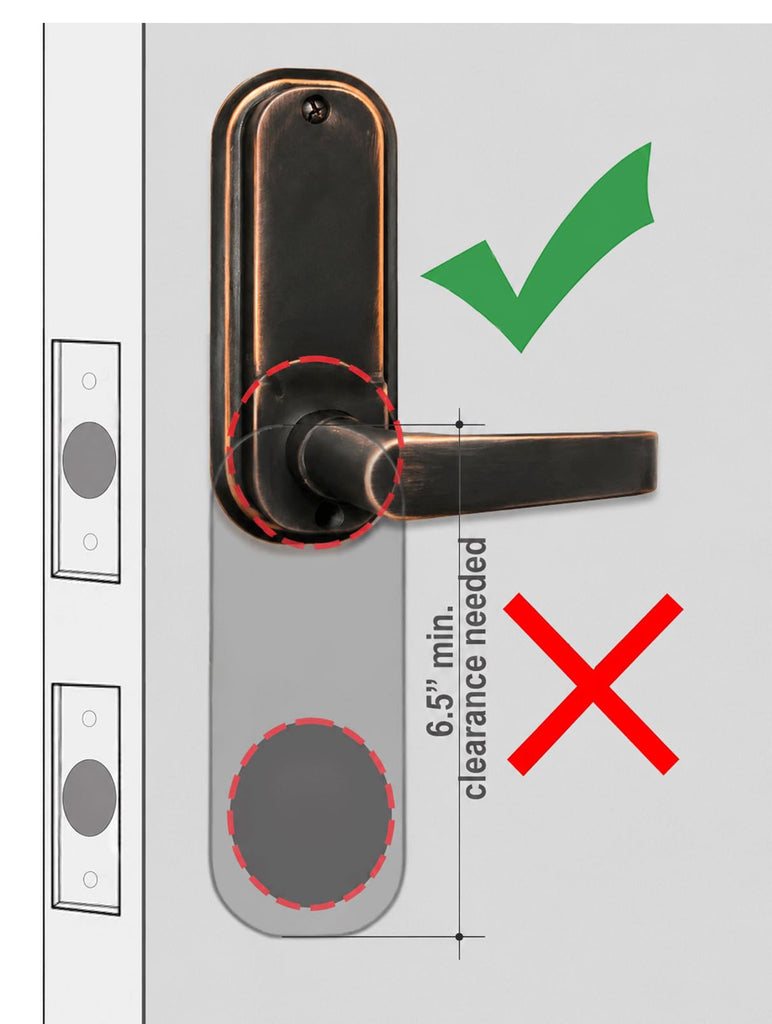 Single-Sided Keyless Entry Door Lock, Lever Handle OR Bronze