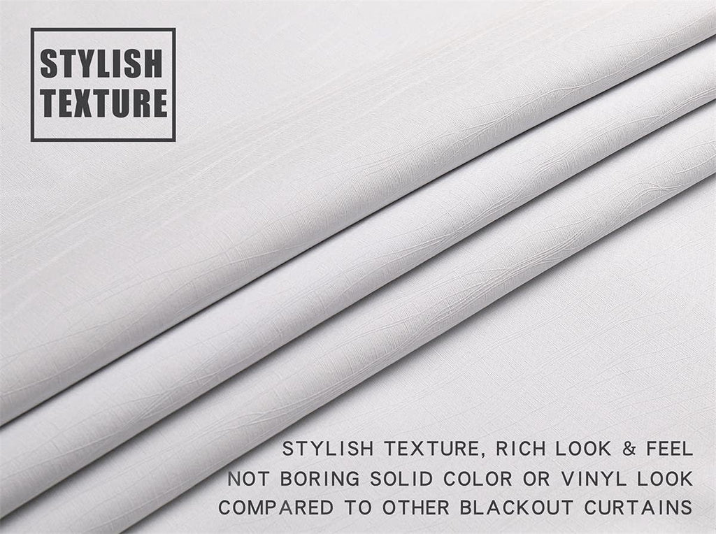 100% Blackout Curtains for Bedroom Living Room 84 Inches Long White Room Darkening Window Grommet Thermal Lined