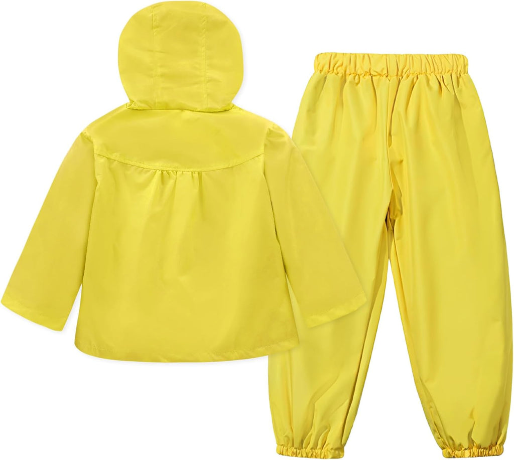 Toddler Girls Raincoat Waterproof Rain Jacket toddler Hooded Pants Suit