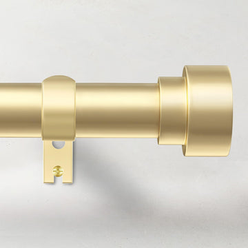 Curtain Rods for Windows 28 to 48, 1 Inch Adjustable Gold Heavy Duty Long Window Curtain Rod for Bedoom Living Room