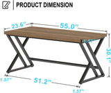 Wood Computer Desk, Rustic Home Office Executive Desk, Industrial Wooden Computer Writing Study Work Gaming Table