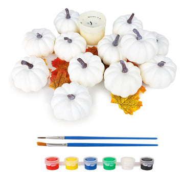 12 PCS Small White Pumpkins for Decor, Fake Pumpkins to Paint