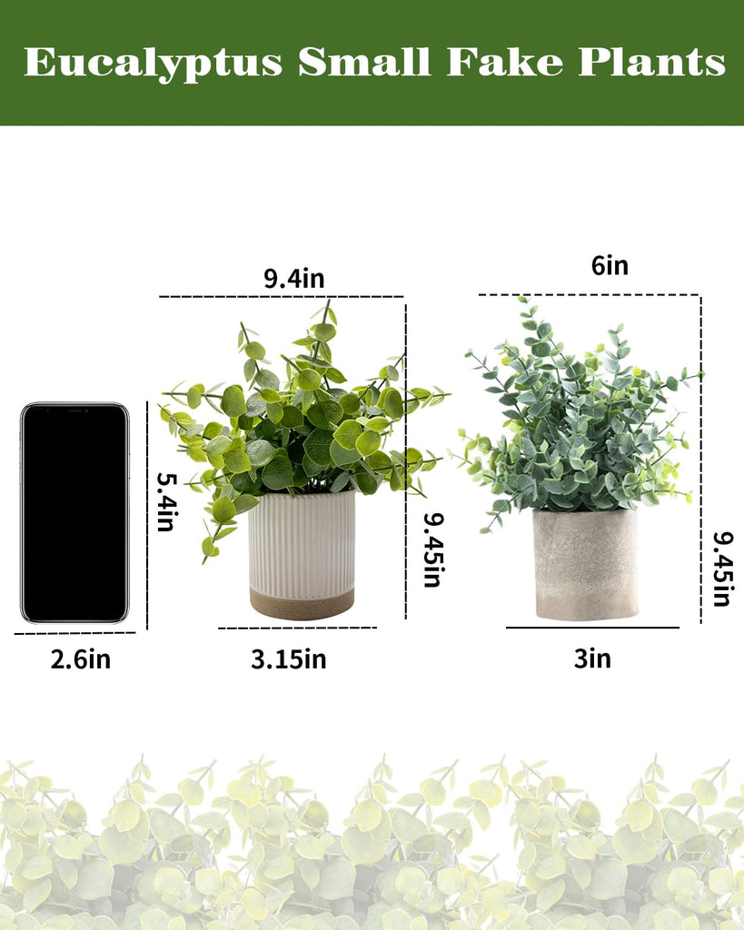 Small Fake Plants Eucalyptus Plants with Ceramic Pot