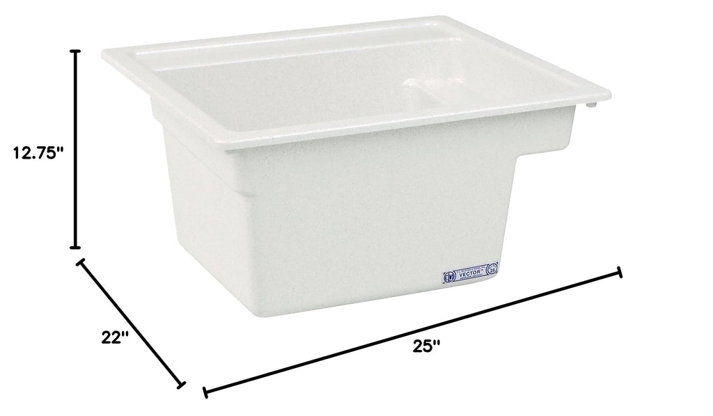 25 Vector Multi Task Sink, 22-Inch x 25-Inch, White