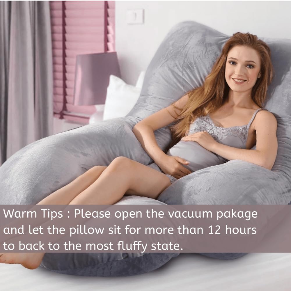 60 Inch Full Body Pregnancy Pillows for Sleeping Cooling Pregnancy Pillow,U Shaped Pregnancy Body Pillow,Maternity