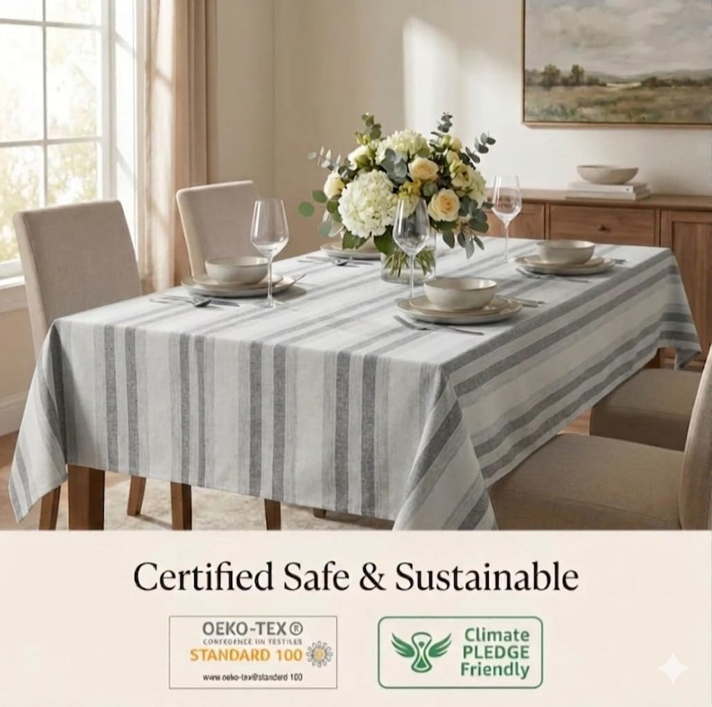 Tablecloth Cotton Tabletop 60x102 (8-10 Seats) CurtisStripes