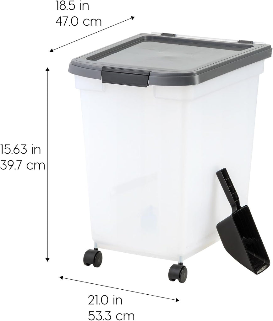 USA Dog Food Storage Container, Up to 50 lbs, Dark Gray, Made in USA