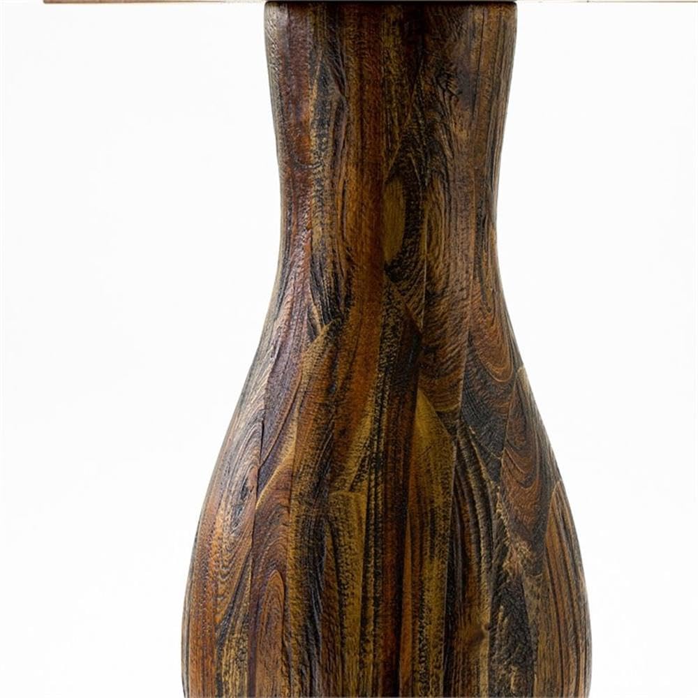 Ferris Dining Table - a Round Wooden Table Top with Pedestal Base, 48x48 Inch, Distressed Jacobean