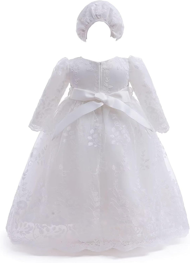 Baby Girl Christening Baptism Dress Long Blessing Gowns White Wedding Dresses