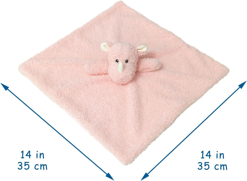 Baby Pink Rhino Soft Stuffed Animal Security Blanket, Plush Rhino Character Lovey Blanket, Baby Shower/Nursery Gift